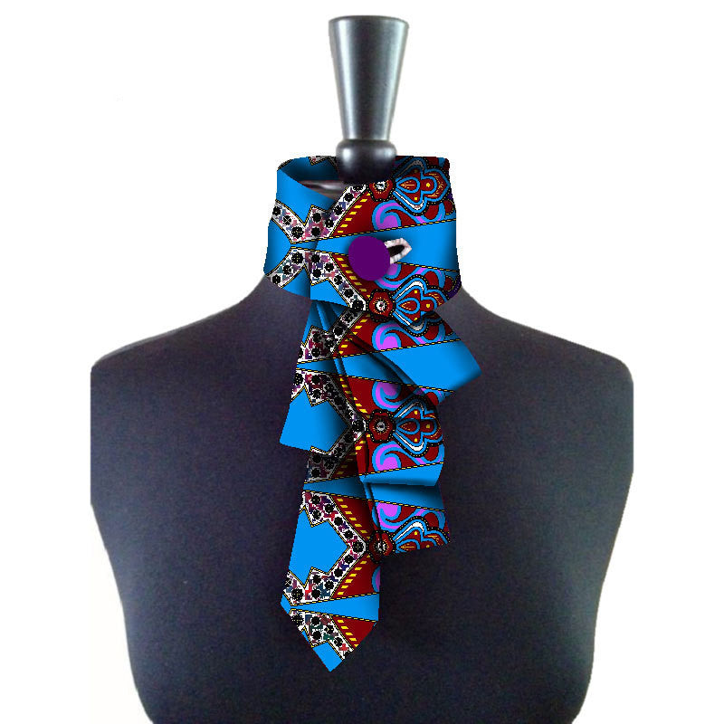 Bow Collar Africain Pour Femmes En Coton Avec Motif Géométrique Et Nœud Florale Pour Un Style Raffiné Décontracté