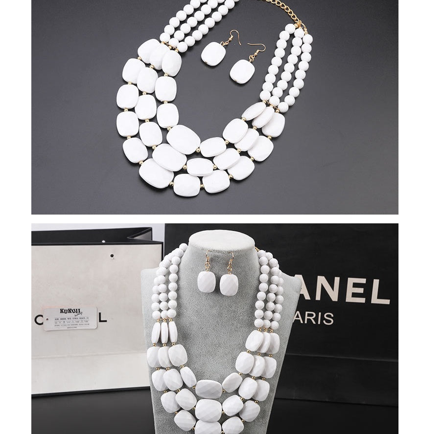 Ensemble Bijoux Bib Africain Perles Qui Brillent Comme Cristal Léger Confortable Pour Mariages Nigérians