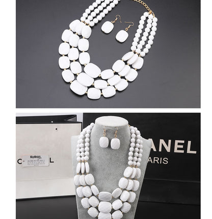 Ensemble Bijoux Bib Africain Perles Qui Brillent Comme Cristal Léger Confortable Pour Mariages Nigérians