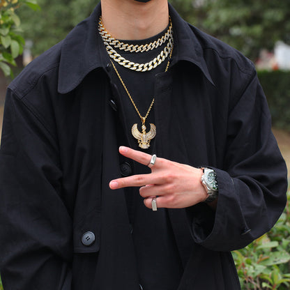 Pendentif Saint Patron Aigle Ankh Croix En Acier Inoxydable Égypte Antique Pour Sublimer Toutes Vos Tenues