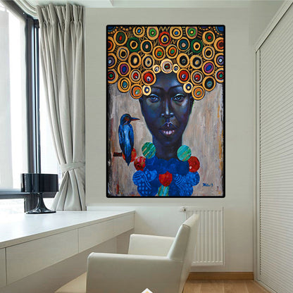 Tableau Décoratif Africain Sans Cadre Imprimé Sur Toile Étanche Haute Qualité Pour Mur Moderne Avec Couleurs Vives