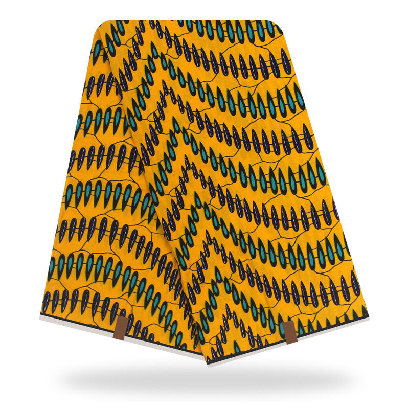 Authentique Tissu Wax Africain Coton Ankara Cercle Jaune Éclatant Imprimé Batik Motifs Circulaires