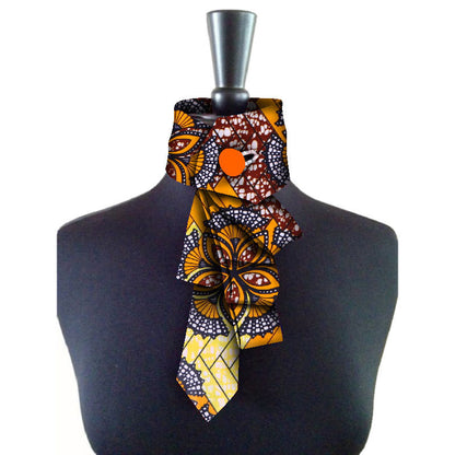 Bow Collar Africain Pour Femmes En Coton Avec Motif Géométrique Et Nœud Florale Pour Un Style Raffiné Décontracté