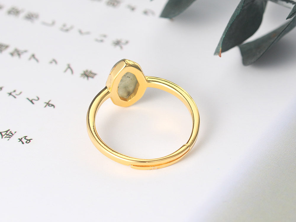 Bague Naturelle en Labradorite Africaine et Argent Sterling Élégante Bijou Mystique Pierres Naturelles