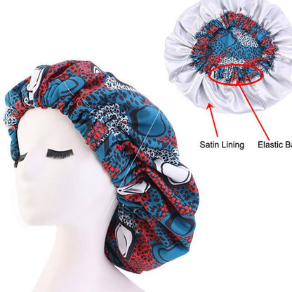 Bonnet de Nuit Femme Imprimé Ankara Motif Africain pour Cheveux Protection Confort