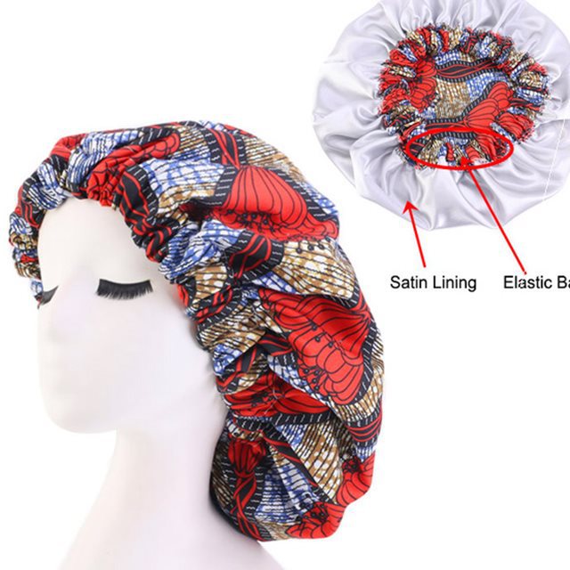Bonnet de Nuit Femme Imprimé Ankara Motif Africain pour Cheveux Protection Confort