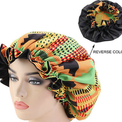 Bonnet de Nuit Femme Imprimé Ankara Motif Africain pour Cheveux Protection Confort