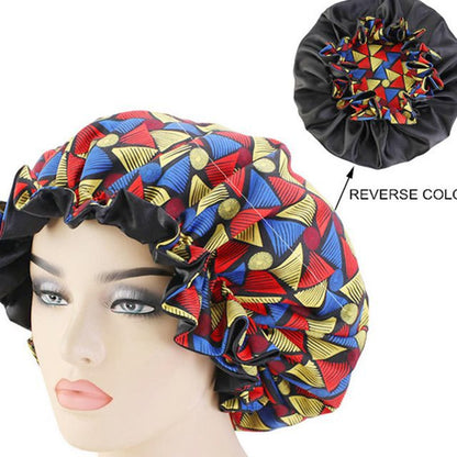 Bonnet de Nuit Femme Imprimé Ankara Motif Africain pour Cheveux Protection Confort