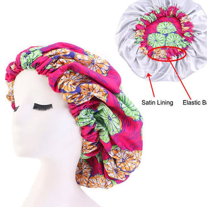 Bonnet de Nuit Femme Imprimé Ankara Motif Africain pour Cheveux Protection Confort