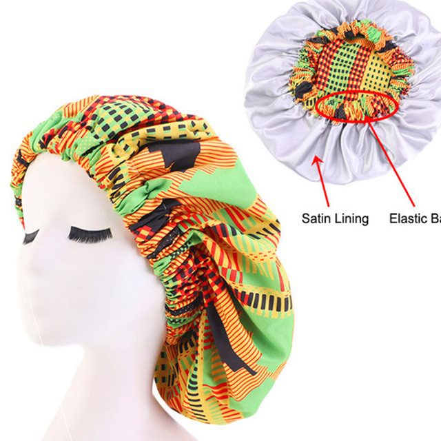 Bonnet de Nuit Femme Imprimé Ankara Motif Africain pour Cheveux Protection Confort