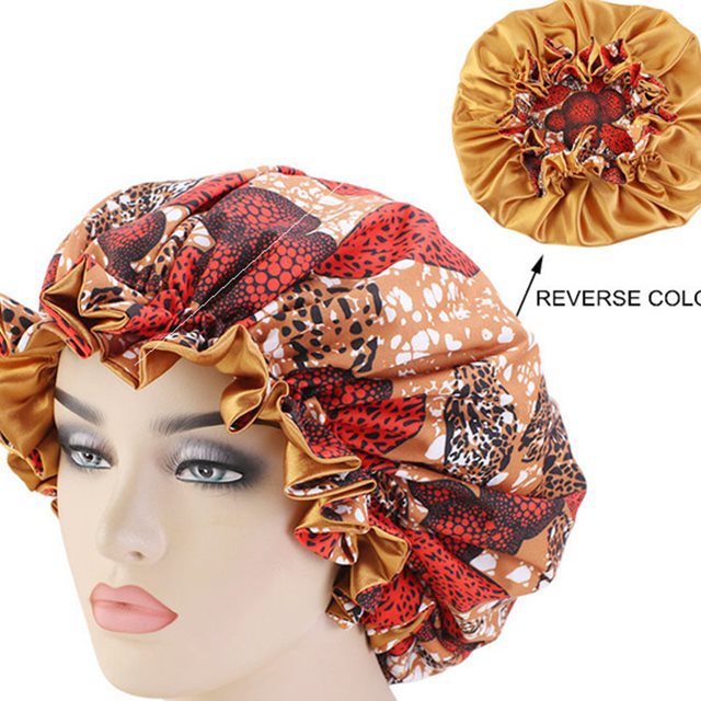 Bonnet de Nuit Femme Imprimé Ankara Motif Africain pour Cheveux Protection Confort