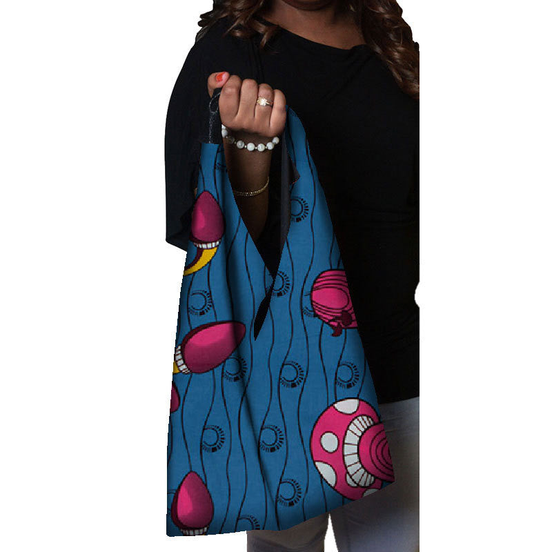 Sac Coton Imprimé Africain Pour Femmes Multicolore Durable Léger Confortable Idéal Pour Tous Les Jours Et Voyages
