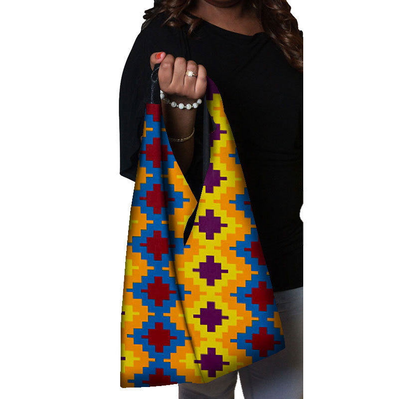 Sac Coton Imprimé Africain Pour Femmes Multicolore Durable Léger Confortable Idéal Pour Tous Les Jours Et Voyages