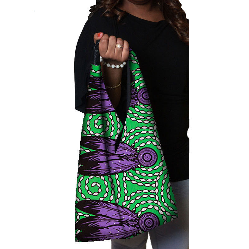 Sac Coton Imprimé Africain Pour Femmes Multicolore Durable Léger Confortable Idéal Pour Tous Les Jours Et Voyages
