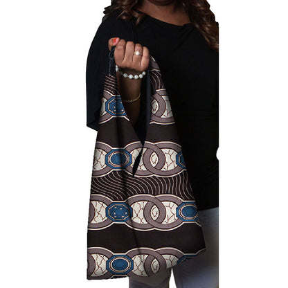 Sac Coton Imprimé Africain Pour Femmes Multicolore Durable Léger Confortable Idéal Pour Tous Les Jours Et Voyages