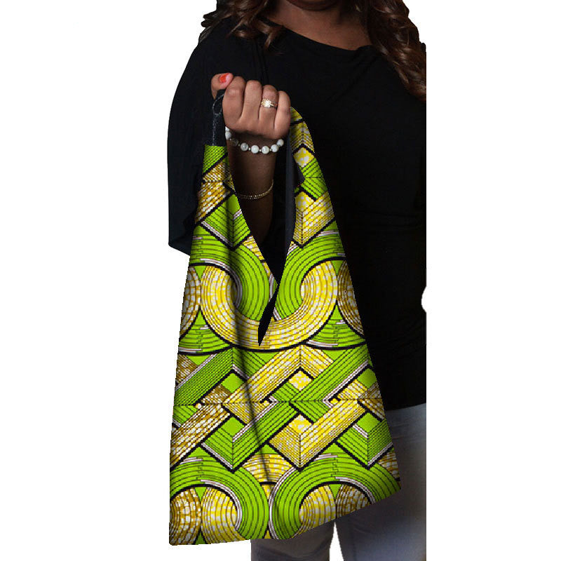 Sac Coton Imprimé Africain Pour Femmes Multicolore Durable Léger Confortable Idéal Pour Tous Les Jours Et Voyages