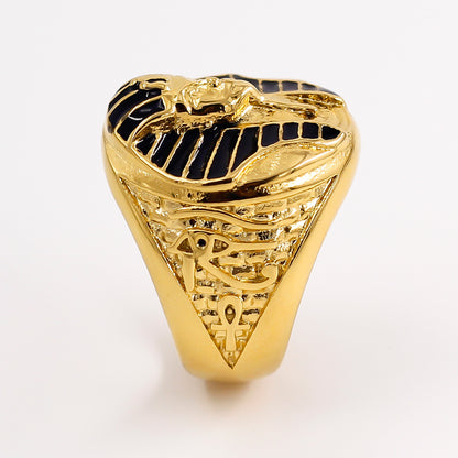 Bague Sphinx En Alliage Doré Vintage Européenne Et Américaine Design Moderne Chic Et Ludique