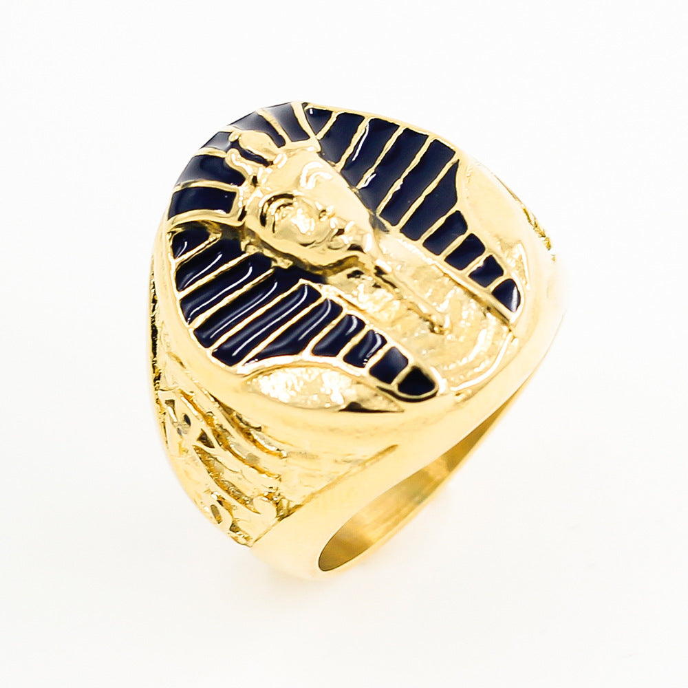 Bague Sphinx En Alliage Doré Vintage Européenne Et Américaine Design Moderne Chic Et Ludique