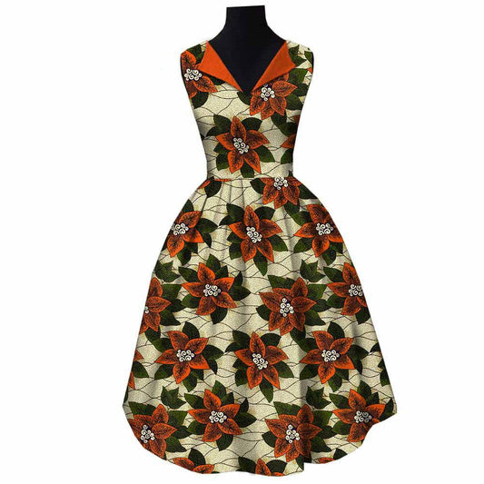 Robe Africaine En Coton Avec Batik Afripride 1825061 Somptueuse Ethnique et Confort Moderne