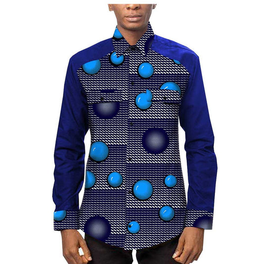 Chemise Pour Homme En Coton Batik Imprimé Ethnique Africain Moderne Style Casual Chic 100 Pour Cent Coton