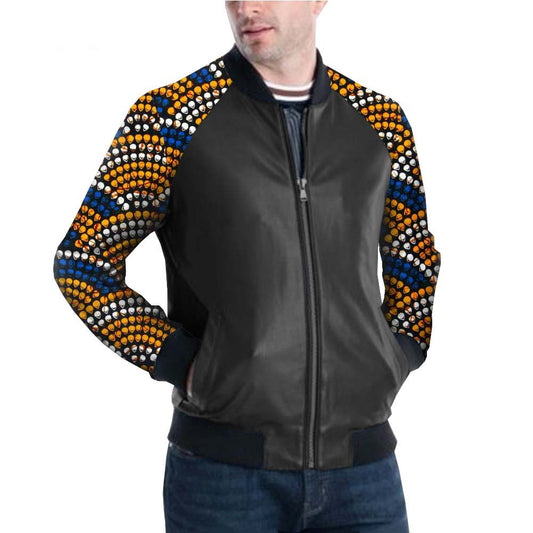 Veste Homme Imprimés Africains Batik Export Coton PU Style Moderne Décontractée Style Urbain