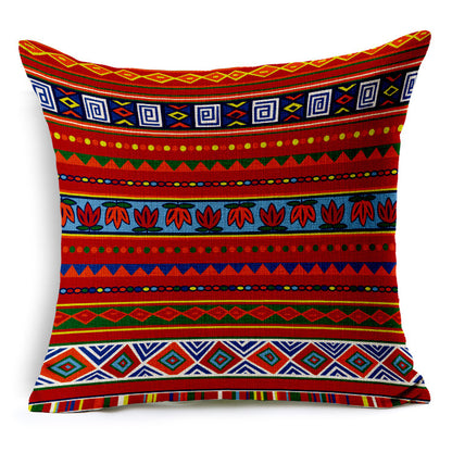 Coussin Décoratif Ethnique Africain Rayures Bohème En Lin Coton Chanvre Pour Canapé Voiture