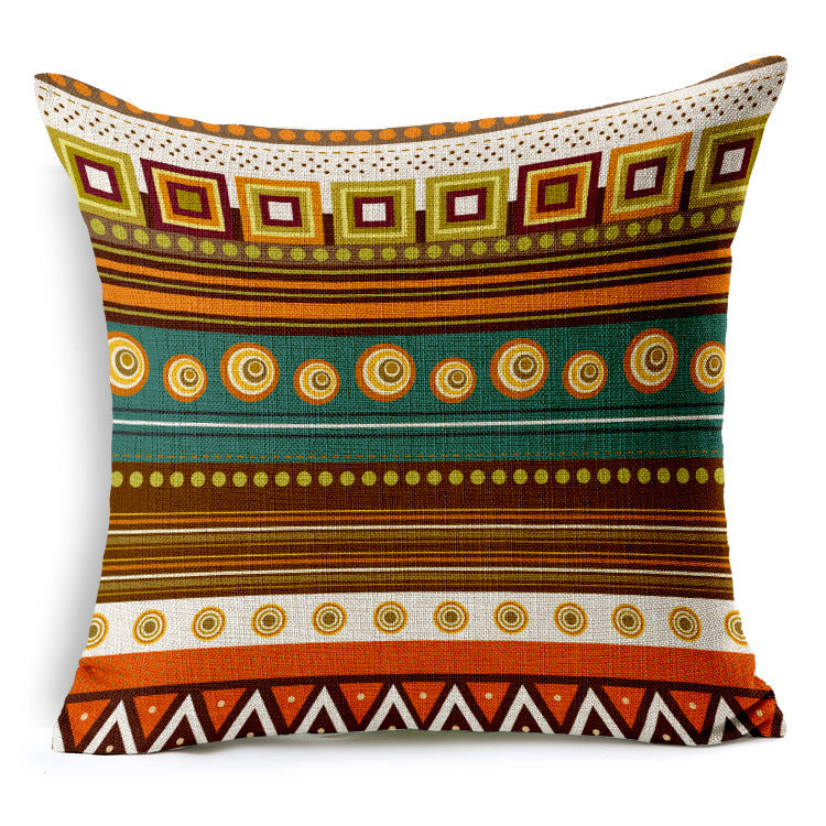 Coussin Décoratif Ethnique Africain Rayures Bohème En Lin Coton Chanvre Pour Canapé Voiture