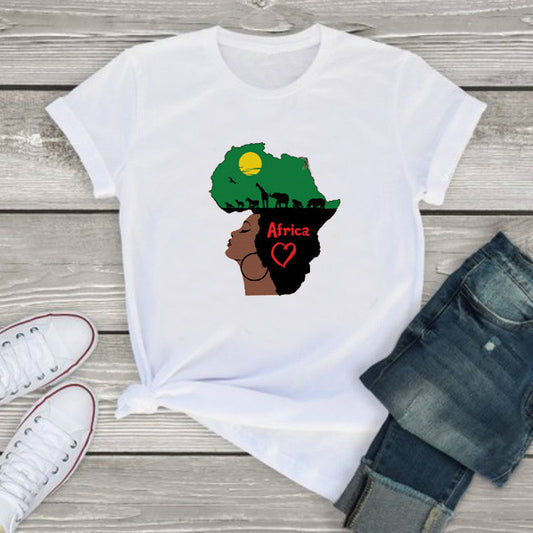 Melanin Carte Africaine T Shirt Fille Africaine En Modal Doux Confort Durable Design Afrocentré