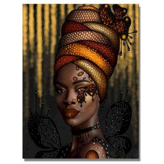 Portrait Numerique A L Huile D Inspiration Africaine Kit DIY Personaliser Pour Decoration Intérieur Sans Cadre