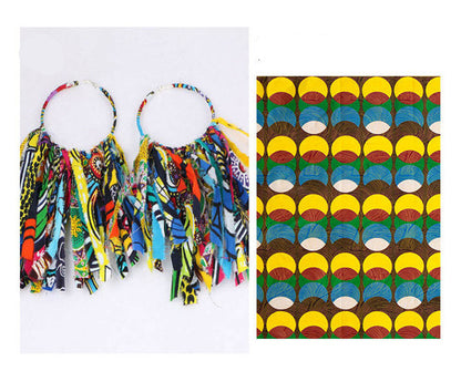 Boucles D Oreilles Tassel Africaines En Tissu Ankara Ethniques Imprimé Moderne Pour Femme