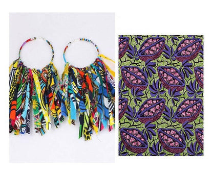 Boucles D Oreilles Tassel Africaines En Tissu Ankara Ethniques Imprimé Moderne Pour Femme