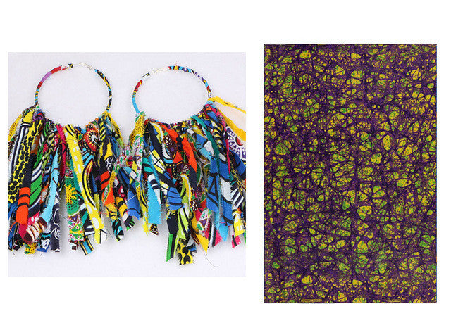 Boucles D Oreilles Tassel Africaines En Tissu Ankara Ethniques Imprimé Moderne Pour Femme