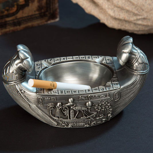 Voilier Égyptien Ancien Sculpté En Alliage De Zinc Métal Électroplacé Ornement Géométrique Pour La Maison Moderne