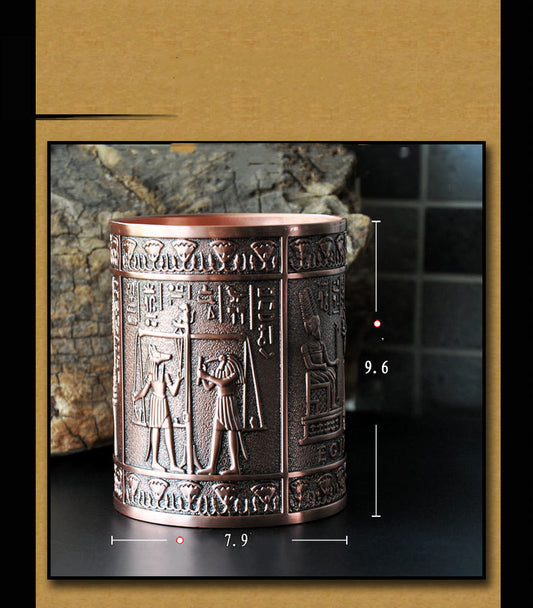 Porte Stylo En Métal Égyptien Ancien Déco Bureau Rétro Créative En Forme De Pyramide