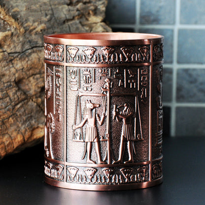 Porte Stylo En Métal Égyptien Ancien Déco Bureau Rétro Créative En Forme De Pyramide