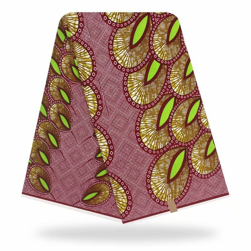 Tissu Coton Batik Africain Imprimé Végétal Authentique Durable Pour Création Couture
