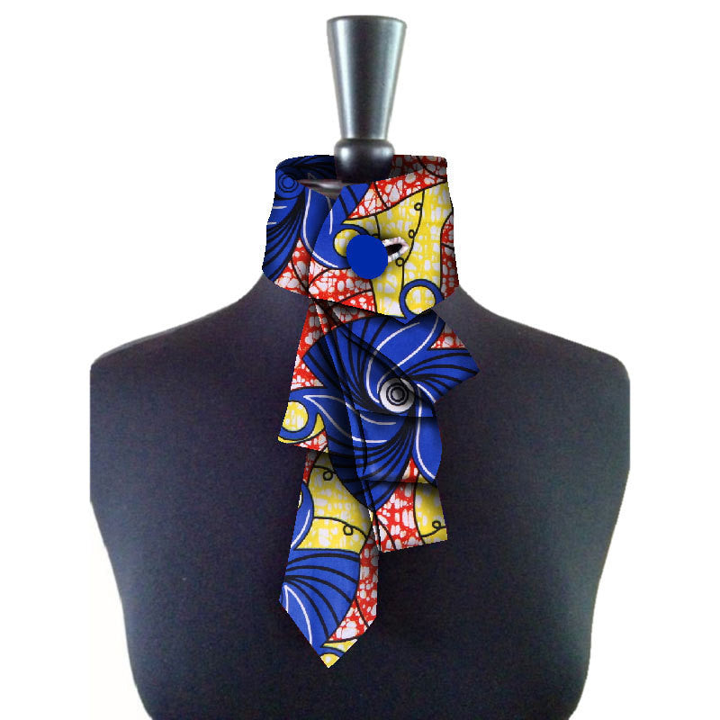 Bow Collar Africain Pour Femmes En Coton Avec Motif Géométrique Et Nœud Florale Pour Un Style Raffiné Décontracté