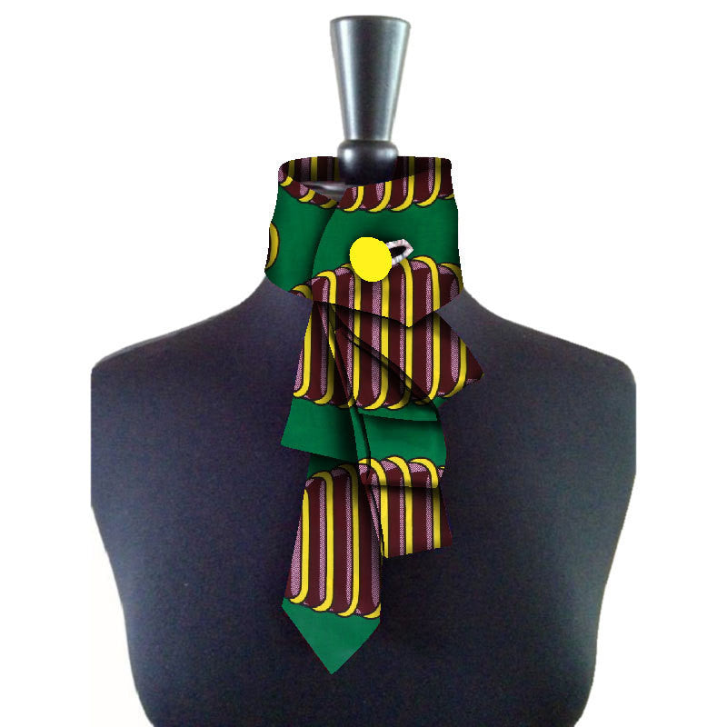 Bow Collar Africain Pour Femmes En Coton Avec Motif Géométrique Et Nœud Florale Pour Un Style Raffiné Décontracté