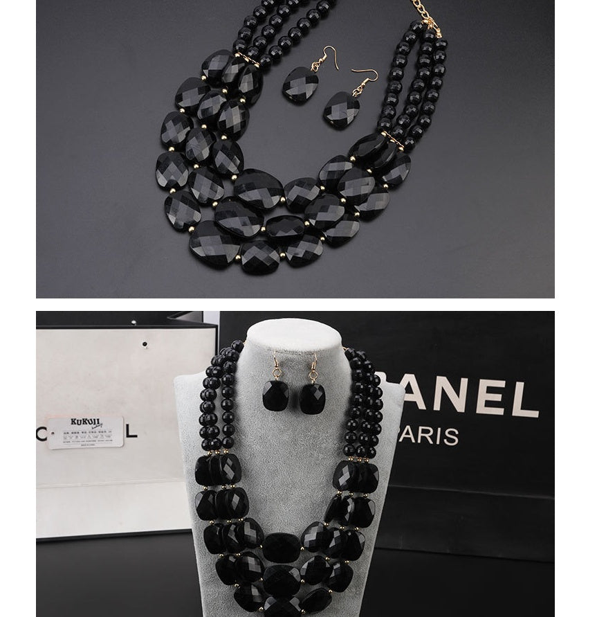 Ensemble Bijoux Bib Africain Perles Qui Brillent Comme Cristal Léger Confortable Pour Mariages Nigérians