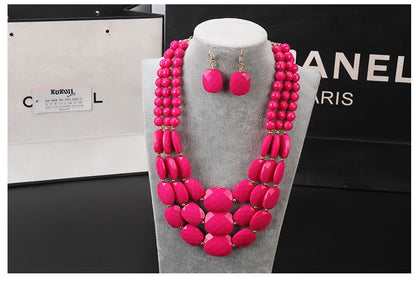 Ensemble Bijoux Bib Africain Perles Qui Brillent Comme Cristal Léger Confortable Pour Mariages Nigérians