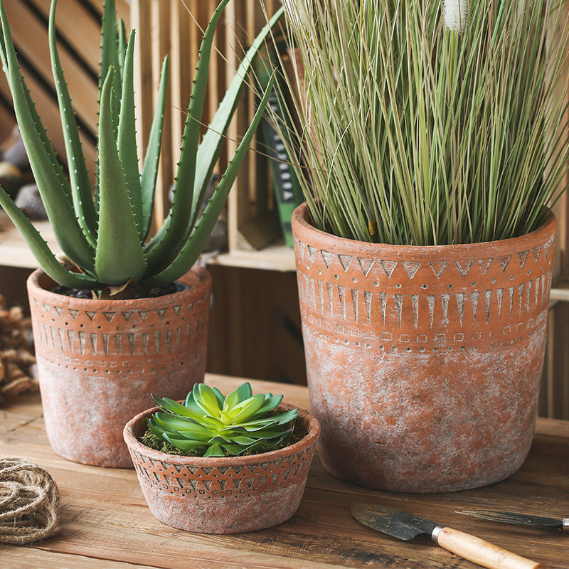 Pot En Terre Cuite Africaine Vintage Pour Jardin Interieur Avec Patine Terracotta Authentique
