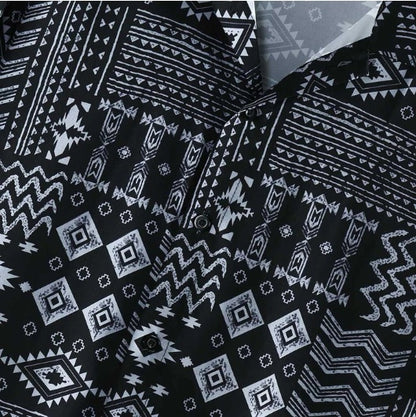 Chemise Homme Dark African Structure Avec Col Turn Down Et Fermeture Boutonnée Simple Pour Look Moderne Confortable