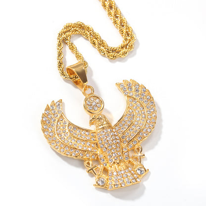 Pendentif Saint Patron Aigle Ankh Croix En Acier Inoxydable Égypte Antique Pour Sublimer Toutes Vos Tenues