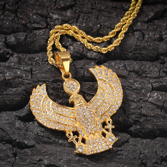 Pendentif Saint Patron Aigle Ankh Croix En Acier Inoxydable Égypte Antique Pour Sublimer Toutes Vos Tenues