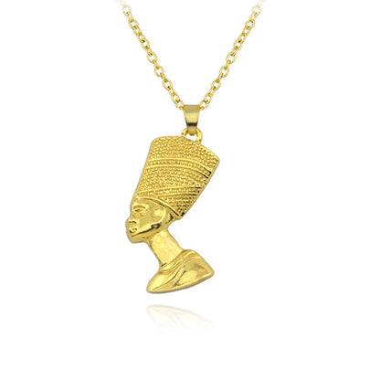 Pendentif Tête de Pharaon Hip Hop Collier Streetwear Égypte Ancienne Alliage Zinc Robuste