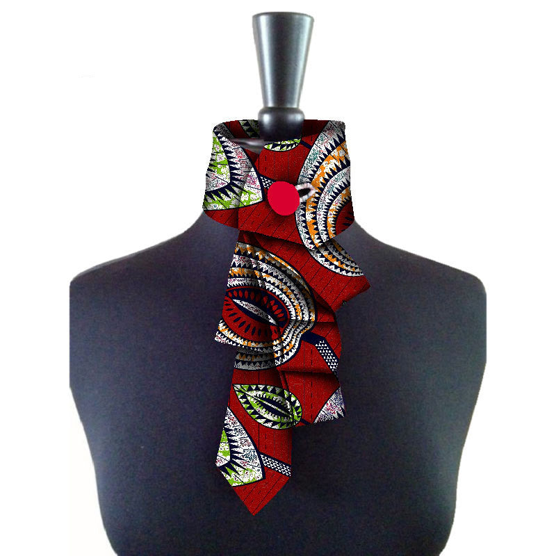 Bow Collar Africain Pour Femmes En Coton Avec Motif Géométrique Et Nœud Florale Pour Un Style Raffiné Décontracté