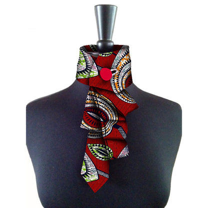 Bow Collar Africain Pour Femmes En Coton Avec Motif Géométrique Et Nœud Florale Pour Un Style Raffiné Décontracté