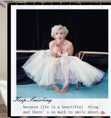 Rideau De Douche Imperméable Polyester Imprimé 3D Rétro Afro Américain Cheveux Bleus 12 Crochets Salle De Bains