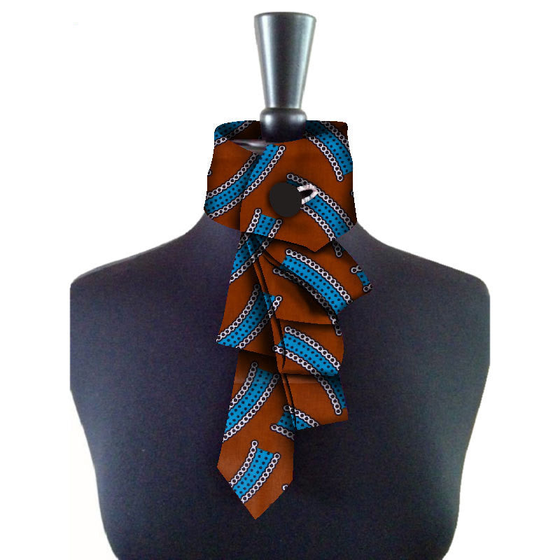 Bow Collar Africain Pour Femmes En Coton Avec Motif Géométrique Et Nœud Florale Pour Un Style Raffiné Décontracté