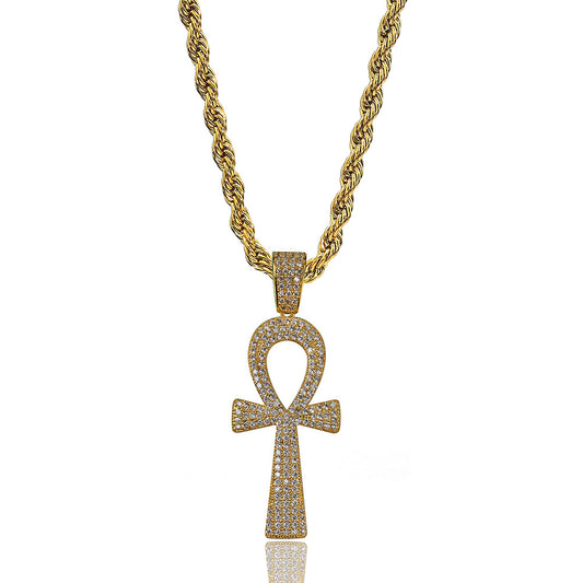 Pendentif Clé Ankh Égypte Ancienne Avec Zircon AAA Finition Luxueuse Et Design Unique
